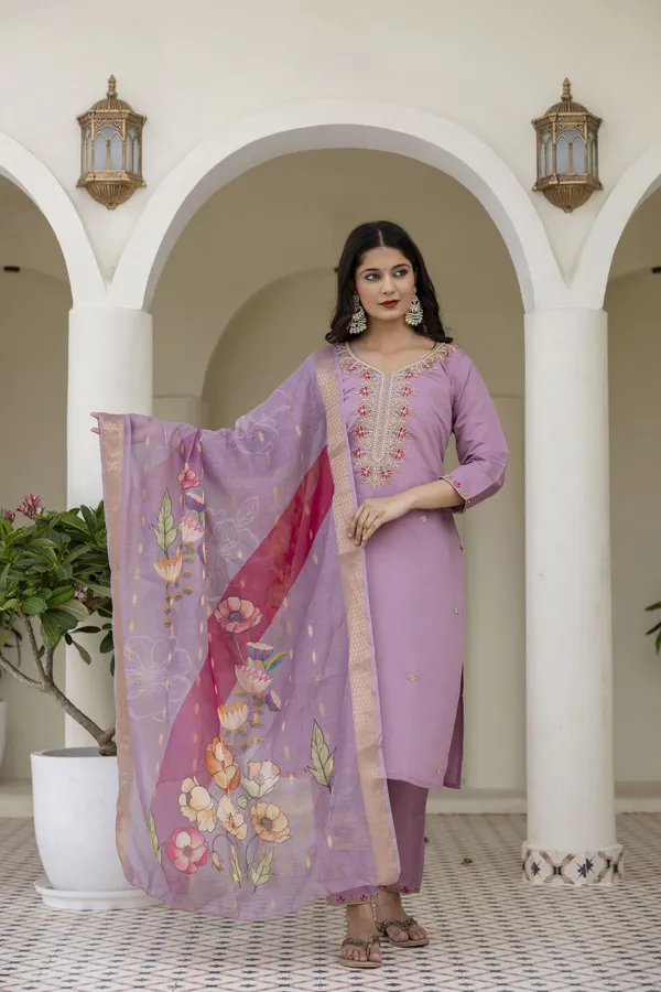 Pink_Kurta_Set80%_Cotton,_20%_Silk_For_Women