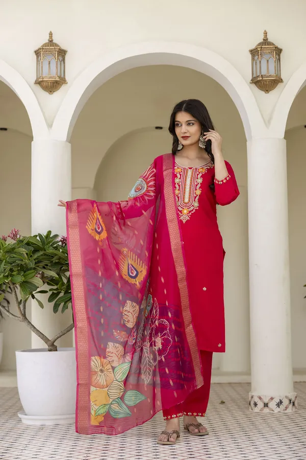 Pink_Kurta_Set80%_Cotton,_20%_Silk_For_Women