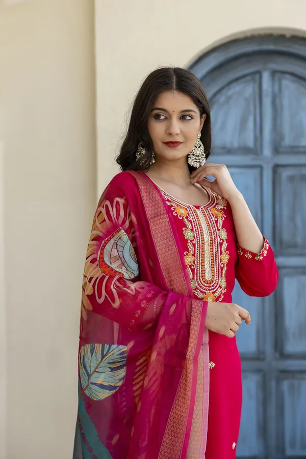Pink_Kurta_Set80%_Cotton,_20%_Silk_For_Women