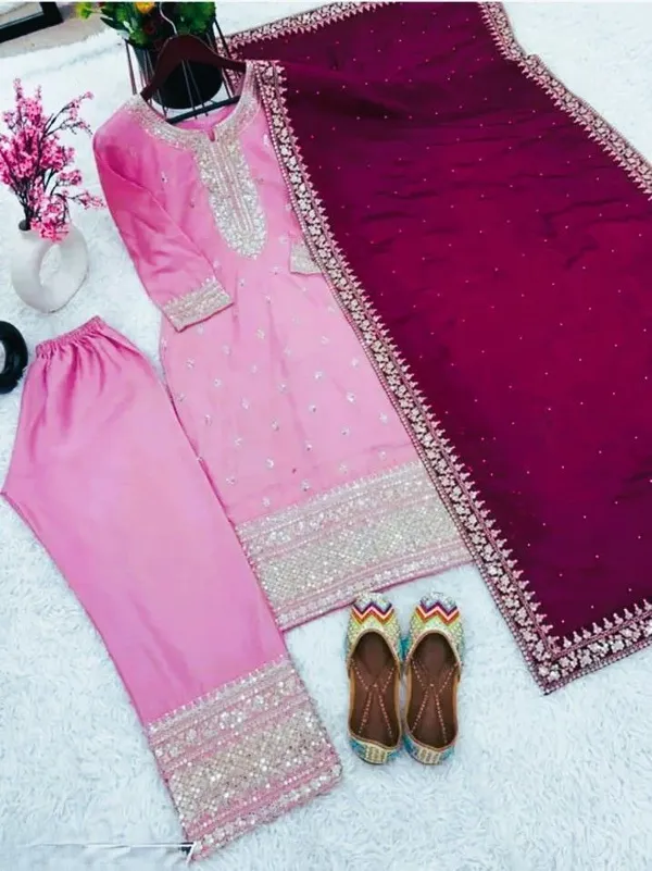 Pink_Kurta_Set80%_Cotton,_20%_Silk_For_Women