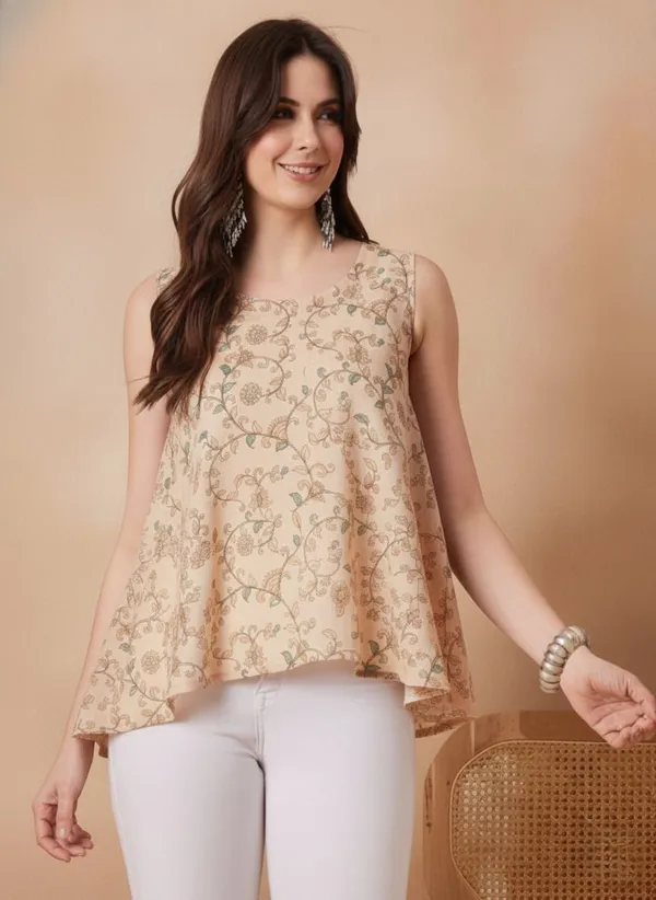 Beige_TopGeorgette_For_Women