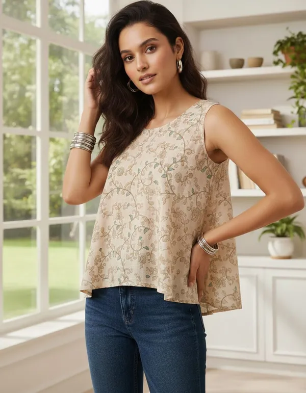 Beige_TopGeorgette_For_Women