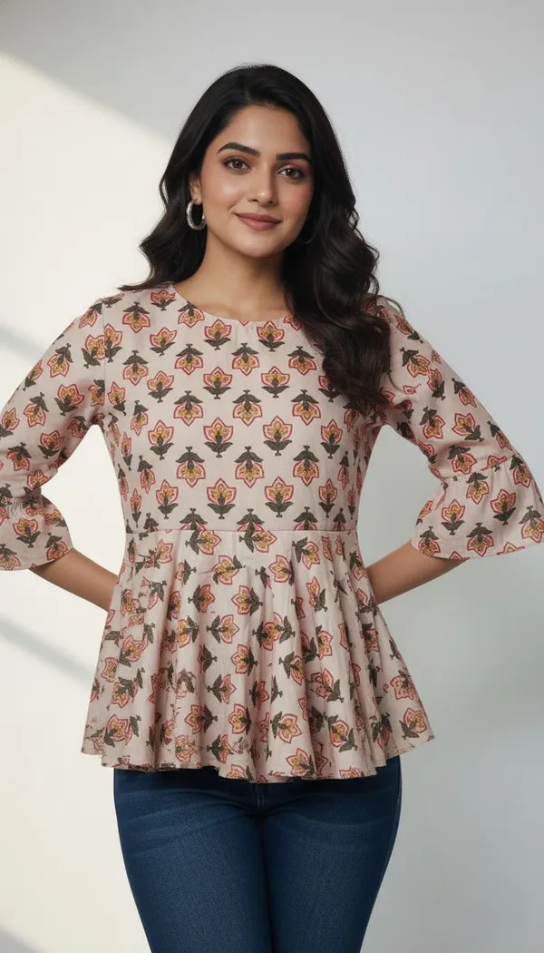Beige_TopGeorgette_For_Women