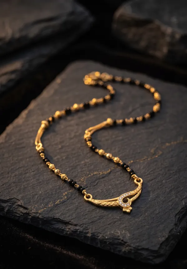 Micro_Gold_Plated_And_Diamond_Antique_18_inches_Mangalsutra