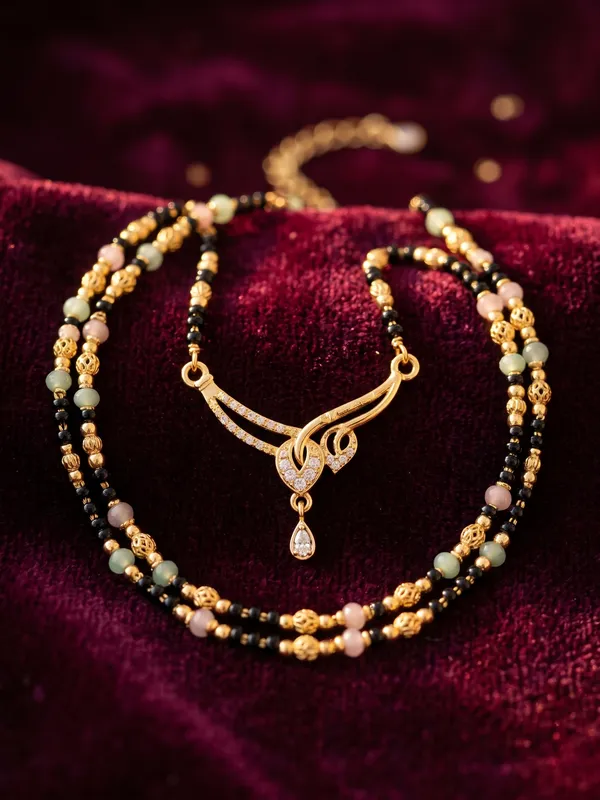 Micro_Gold_Plated_And_Diamond_Antique_18_inches_Mangalsutra