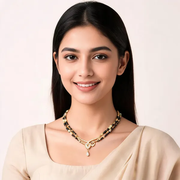 Micro_Gold_Plated_And_Diamond_Antique_18_inches_Mangalsutra