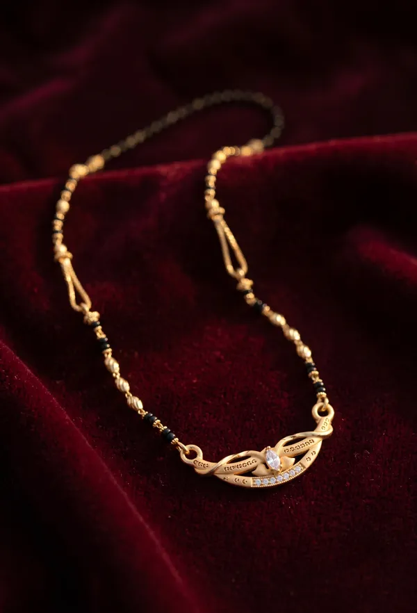 Micro_Gold_Plated_And_Diamond_Antique_18_inches_Mangalsutra
