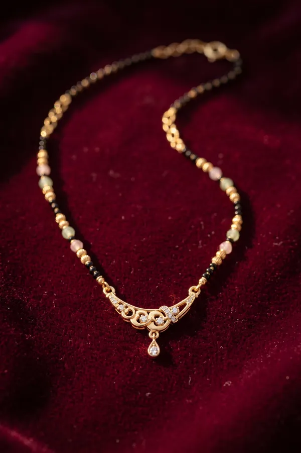 Micro_Gold_Plated_And_Diamond_Antique_18_inches_Mangalsutra