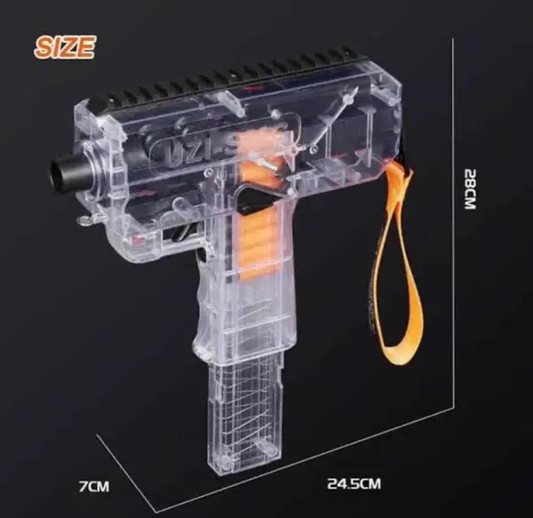 Wumble_Toy_Uzi-SMG_Electric_Automatic_Soft_Bullet_Toy_Gun_Blaster_with_Transparent_Clear_Shell,_LED_Light_Effects_&_Shoulder_Strap_|_Rapid_Auto-Burst_Shooting_with_20_Soft_Foam_Darts_for_Kids_(Ages_3+_Years)