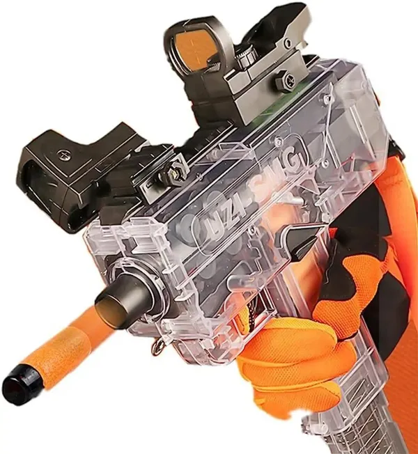 Wumble_Toy_Uzi-SMG_Electric_Automatic_Soft_Bullet_Toy_Gun_Blaster_with_Transparent_Clear_Shell,_LED_Light_Effects_&_Shoulder_Strap_|_Rapid_Auto-Burst_Shooting_with_20_Soft_Foam_Darts_for_Kids_(Ages_3+_Years)
