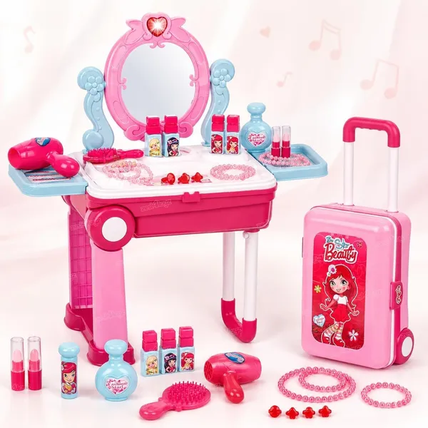 Wumble_Toy_Kids_Beauty_Makeup_Trolley_Set_|_Pink_Pretend_Play_Dressing_Table_Vanity_Kit_with_Mirror_|_Rolling_Suitcase_and_Accessories_for_Girls_Ages_3+