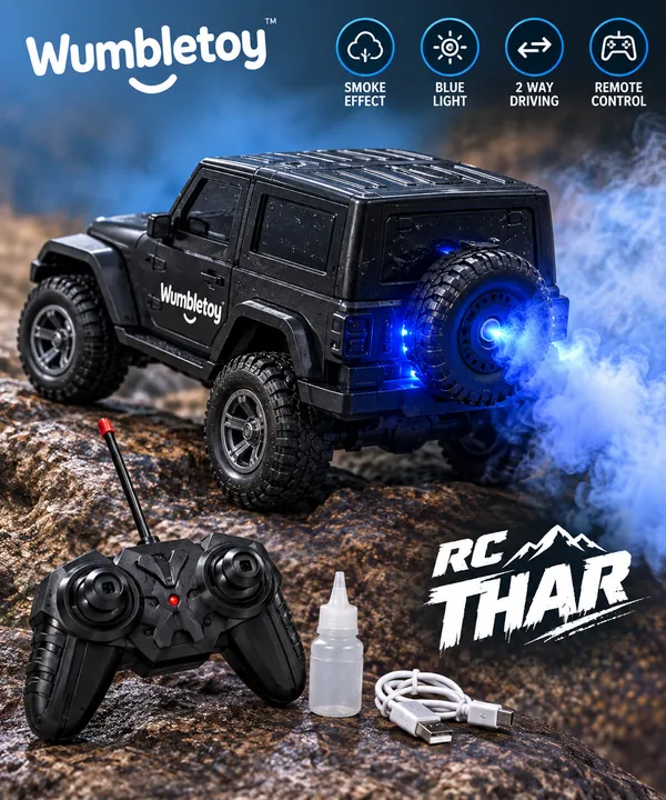 Wumble_Toy_Premium_Black_Remote_Control__Thar_Toy_Jeep_With_SMOKE_Glowing_LED_Headlights_|_Musical_Thar_Remote_Control_Car_with_4-Way_Drive_with_Type_C_cabel_and_charging_indicator