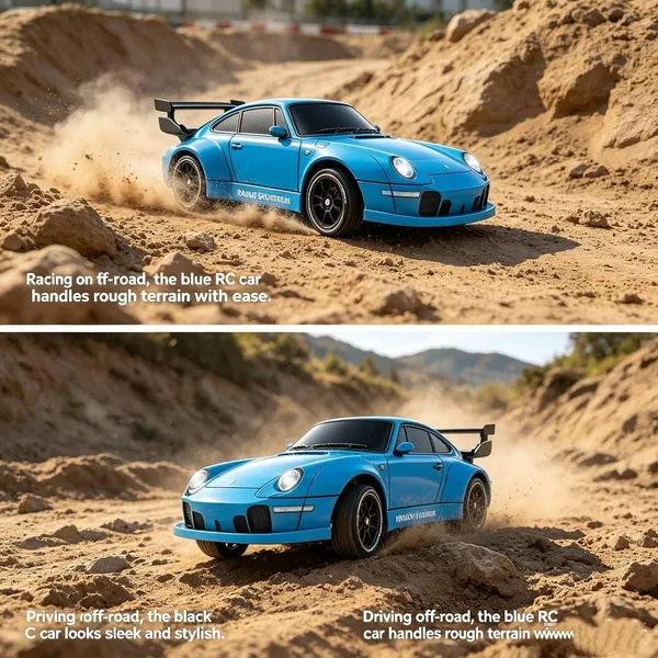 Wumble_Toy_RC_Drift_Car_1:24_Scale_2.4GHz_25_KM/H_with_LED_Lights,_Replaceable_Drift_Tyres,_Rechargeable_Battery,_Traffic_Cones_Included,_High_&_Low_Speed_Switch,_Spare_Wheels_-_App_Controlled_Toys