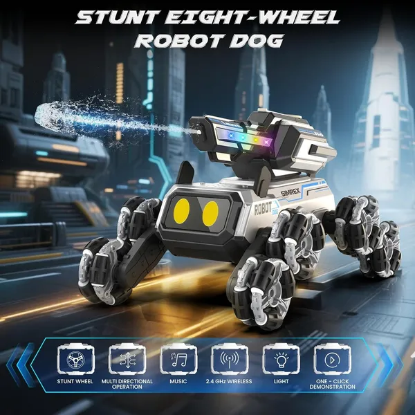 Wumble_Toy_Jellly_Shooter_Remote_Control_Car_Toy_for_Kids_Adults_|_Robot_Dog_|_8x8_Drift_Robo_Rechargeable_RC_Car_|_8WD_360°_Rotation_Wheels_|_45+ft_Range_2.4GHz_Remote_|_Light_&_Sound_Display_-_Assorted
