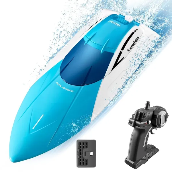 Wumble_Toy_Remote_Control_Boat_for_Pools_and_Lakes,_4_Channel_2.4GHZ_Remote_Control,_and_Rechargeable_Boat_Battery
