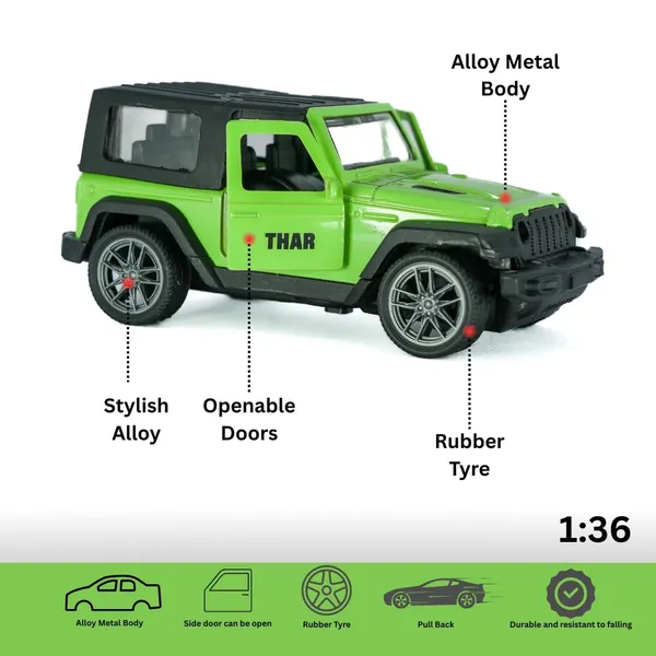 Wumblw_Mini_Thar_Style_Die_Cast_Metal_Pull_Back_Toy_Car_with_Openable_Doors_(Green,_Pack_of:_1)