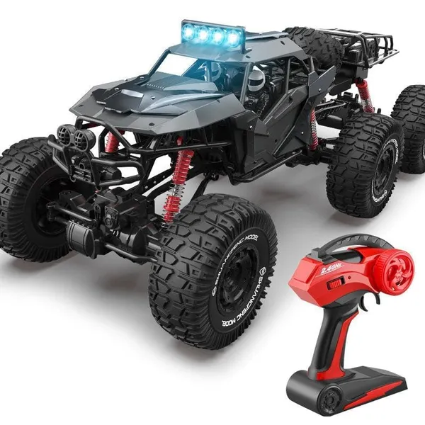Wumble_Toy_RC_Rock_Crawler_6x6_Off-Road_Remote_Control_Truck,_1:8_Scale_Large_Size_100cm,_2.4GHz_Controller,_LED_Lights,_Rechargeable_7.4V_Battery,_Large_All-Terrain_Tyres