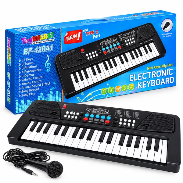 Wumble_Toy__Piano_Keyboard_with_Mic_(1_Year_Warranty)_37_Keys_8_Rhythms_8_Tones_6_Demos_Portable_Electronic_Keyboard_Toy_Beginners_Educational_Songs_Recording_Musical_Toys_2_3_4_5_Years_Boys_Girls