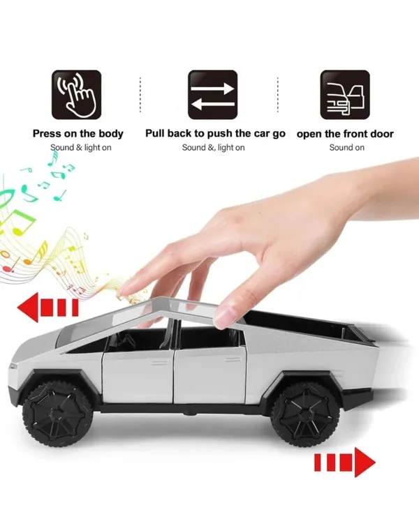 Wumble_Toy_Tesla_Cyber_Truck_1:36_Model_Car_Exclusive_Alloy_Metal_Pull_Back_Die-cast_Car_Diecast_Metal_Toy_car_with_Openable_Doors_&_Light_Music_Best_Gifts_Toys_Kids_[Color_As_Per_Stock]