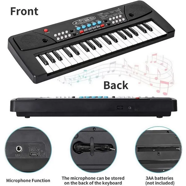 Wumble_Toy__Piano_Keyboard_with_Mic_(1_Year_Warranty)_37_Keys_8_Rhythms_8_Tones_6_Demos_Portable_Electronic_Keyboard_Toy_Beginners_Educational_Songs_Recording_Musical_Toys_2_3_4_5_Years_Boys_Girls