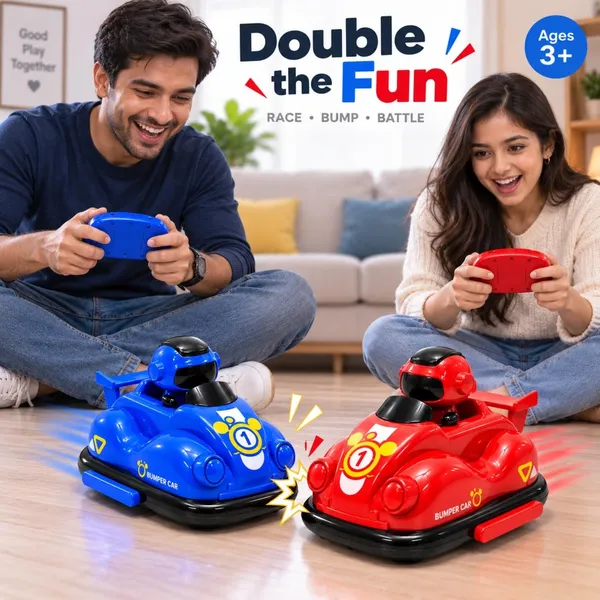 Wumble_Toy_Imagine_RC_Bumper_Cars_Set_of_2,_Remote_Control_2.4GHz_Car_Toy_for_Kids,_2_Player_RC_Battle_Cars_with_Ejecting_Robots,_360°_Spin,_LED_Lights,_Music_&_Rechargeable_Battery_for_Interactive_Play