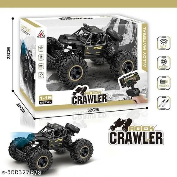 Wumble_Toy_1:16_Scale_RC_Rock_Crawler_Monster_Truck_with_FPV_Camera_|_4WD_Remote_Control_Off_Road_Car_with_Metal_Body_|_High_Torque_Motor,_All_Terrain_Tires_&_Rechargeable_Battery_|_Matte_Black_RC_Vehicle_for_Adults