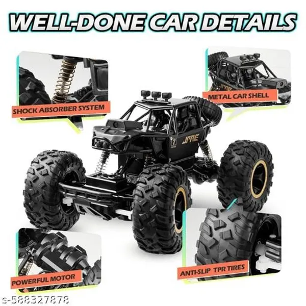 Wumble_Toy_1:16_Scale_RC_Rock_Crawler_Monster_Truck_with_FPV_Camera_|_4WD_Remote_Control_Off_Road_Car_with_Metal_Body_|_High_Torque_Motor,_All_Terrain_Tires_&_Rechargeable_Battery_|_Matte_Black_RC_Vehicle_for_Adults