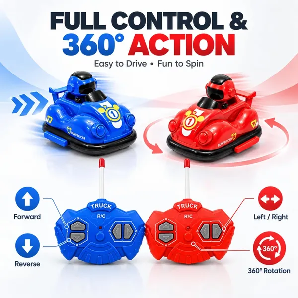 Wumble_Toy_Imagine_RC_Bumper_Cars_Set_of_2,_Remote_Control_2.4GHz_Car_Toy_for_Kids,_2_Player_RC_Battle_Cars_with_Ejecting_Robots,_360°_Spin,_LED_Lights,_Music_&_Rechargeable_Battery_for_Interactive_Play