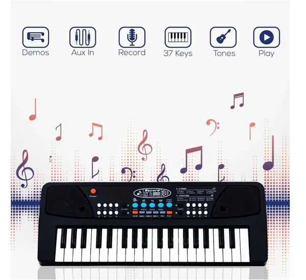 Wumble_Toy__Piano_Keyboard_with_Mic_(1_Year_Warranty)_37_Keys_8_Rhythms_8_Tones_6_Demos_Portable_Electronic_Keyboard_Toy_Beginners_Educational_Songs_Recording_Musical_Toys_2_3_4_5_Years_Boys_Girls
