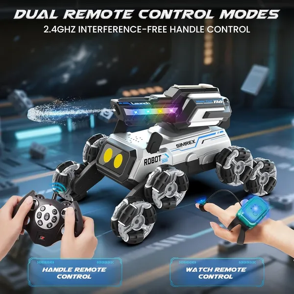 Wumble_Toy_Jellly_Shooter_Remote_Control_Car_Toy_for_Kids_Adults_|_Robot_Dog_|_8x8_Drift_Robo_Rechargeable_RC_Car_|_8WD_360°_Rotation_Wheels_|_45+ft_Range_2.4GHz_Remote_|_Light_&_Sound_Display_-_Assorted
