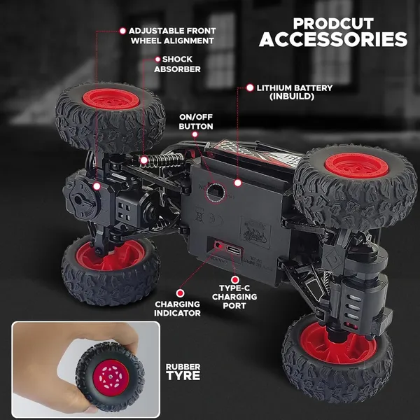 Wumble_Toy_Remote_Control_Car_Toy_for_Kids_|_Mist_Spray_Effect_Rock_Crawler_Monster_Truck_Drift_RC_Car_|_2.4GHz_Remote_|_Rechargeable_|_Type-C_USB_|_2WD_Off-Road_Climbing_Racing_Car