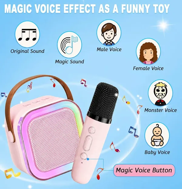 Wumble_Toy_Portable_Bluetooth_Speaker_5W_with_Wireless_Karaoke_Mic,_Bluetooth_5.1,_8H_Playtime,_5_Voice_Change_Effects,_RGB_LED_Lights,_TF_Card_Support,_Type-C_Charging,_Mini_Wireless_Speaker-Pink