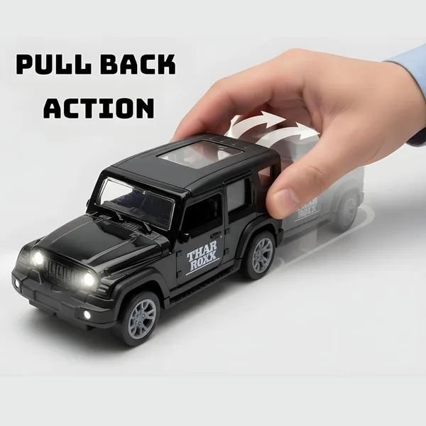 Wumble_Toy_1:32_Scale_DieCast_Metal_Toy_Car_Pull_Back_Action_Openable_Doors_4x4_Thar/Jeep_Premium_Car_Toy_Light_Music_for_Kids_Realistic_Miniature_Model_Best_Gift_2+yrs_Girls_Boys_Random_Colors