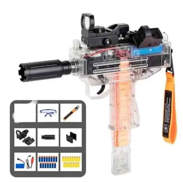 Wumble_Toy_Uzi-SMG_Electric_Automatic_Soft_Bullet_Toy_Gun_Blaster_with_Transparent_Clear_Shell,_LED_Light_Effects_&_Shoulder_Strap_|_Rapid_Auto-Burst_Shooting_with_20_Soft_Foam_Darts_for_Kids_(Ages_3+_Years)