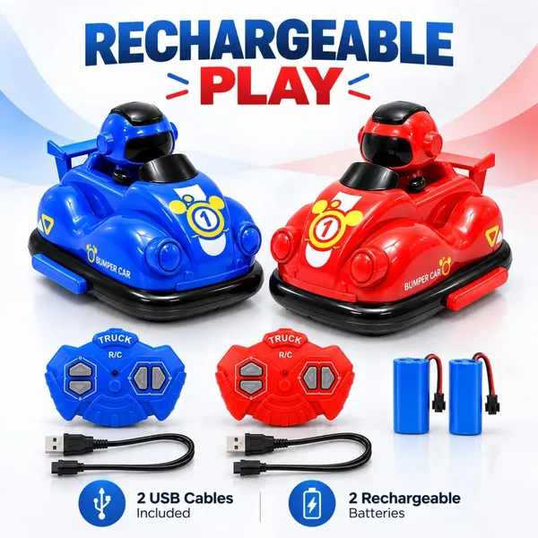 Wumble_Toy_Imagine_RC_Bumper_Cars_Set_of_2,_Remote_Control_2.4GHz_Car_Toy_for_Kids,_2_Player_RC_Battle_Cars_with_Ejecting_Robots,_360°_Spin,_LED_Lights,_Music_&_Rechargeable_Battery_for_Interactive_Play