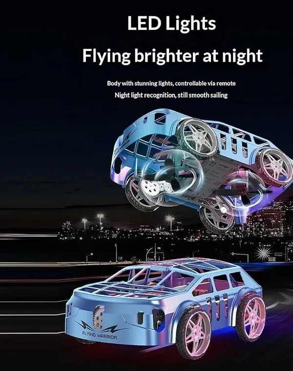 Wumble_Toy__RC_Flying_Car_2IN1_Air_&_Ground_Racer_2.4GHz_Remote_Control_Flying_Car_with_One-Click_Takeoff_&_Landing,Cool_LED_Lights,Toys_for_Kids_&_Adults_with_Coloured_Lights_[Fly+]
