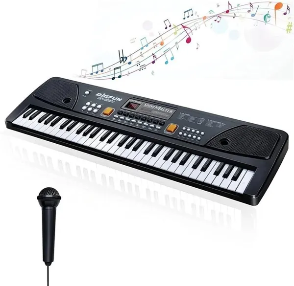 Wumble_Toy_Electronic_Digital_Piano_Keyboard_61_Keys_–_Portable_BigFun_630_Music_Keyboard_with_Microphone_&_USB_Cable,_8_Rhythms,_16_Tones,_Song_Recording_Feature_–_Ideal_for_Beginners,_Kids_&_Learners