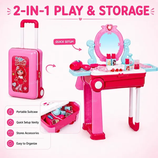 Wumble_Toy_Kids_Beauty_Makeup_Trolley_Set_|_Pink_Pretend_Play_Dressing_Table_Vanity_Kit_with_Mirror_|_Rolling_Suitcase_and_Accessories_for_Girls_Ages_3+