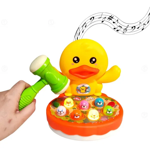 Wumble_Toy_Baby_Cartoon_Story_Machine_Whack-a-Mole_Frog_Toy_with_Light,_Music_&_Hammer_Interactive_Early_Learning_Educational_Desktop_Game_for_Kids_Parent-Child_Activity_Toy_(Duck)