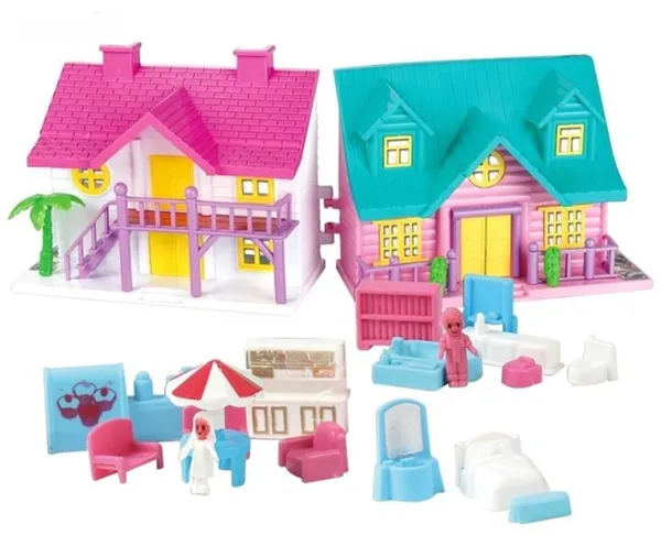 Wumble_Toy_Kids_Doll_House_Play_Set_with_Furniture_&_Accessories,_2_Storey_Dollhouse_Toy,_Miniature_Pretend_Play_Home_with_Bedroom,_Kitchen,_Living_Room_&_Outdoor_Accessories_for_Girls_&_Boy