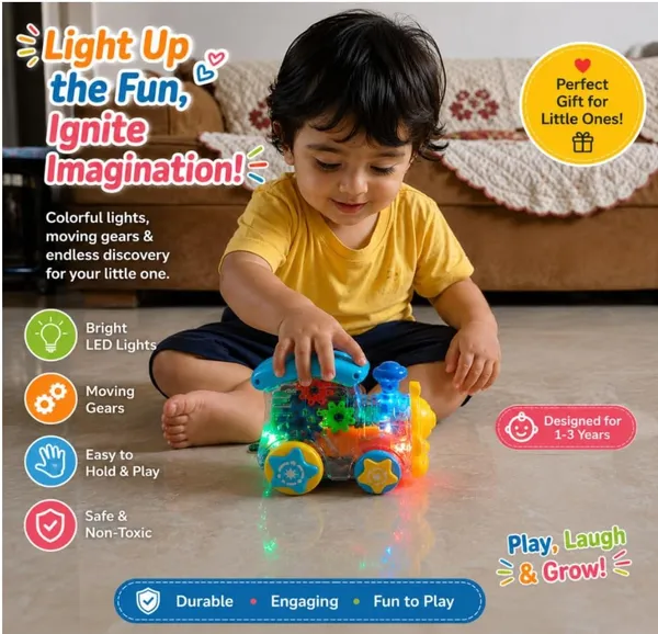 Wumbletoys_Transparent_Gear_Train_LED_Light_Bump_&_Go_Toy_For_Kids