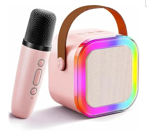 Wumble_Toy_Portable_Bluetooth_Speaker_5W_with_Wireless_Karaoke_Mic,_Bluetooth_5.1,_8H_Playtime,_5_Voice_Change_Effects,_RGB_LED_Lights,_TF_Card_Support,_Type-C_Charging,_Mini_Wireless_Speaker-Pink