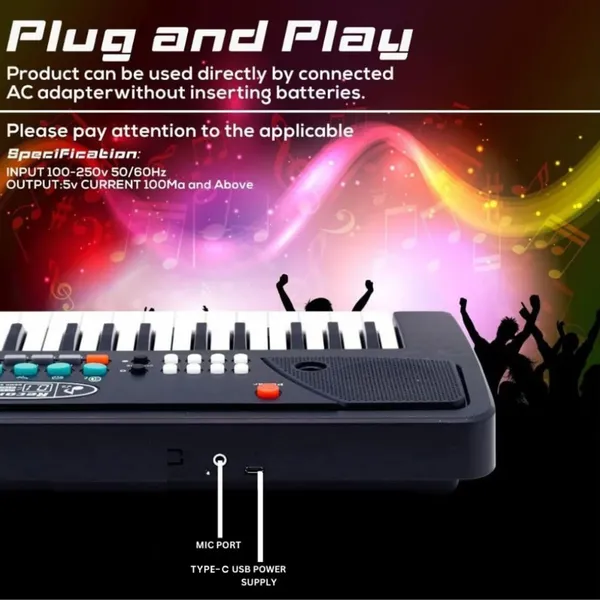 Wumble_Toy__Piano_Keyboard_with_Mic_(1_Year_Warranty)_37_Keys_8_Rhythms_8_Tones_6_Demos_Portable_Electronic_Keyboard_Toy_Beginners_Educational_Songs_Recording_Musical_Toys_2_3_4_5_Years_Boys_Girls