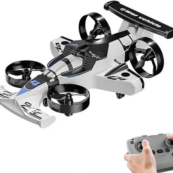 Wumbe_2-in-1_RC_Flying_Car_Drone_for_Kids,_2.4GHz_Remote_Control_Multi-Mode_Aircraft_Toy_with_OneKey_Landing,_LED_Lights,_Rechargeable,_360°_Stunt_Flips,_Indoor_&_Outdoor_(BLACK_&_WHITE)