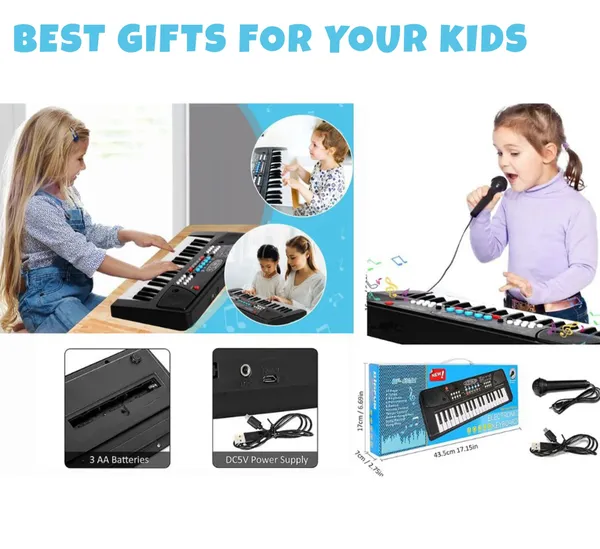 Wumble_Toy__Piano_Keyboard_with_Mic_(1_Year_Warranty)_37_Keys_8_Rhythms_8_Tones_6_Demos_Portable_Electronic_Keyboard_Toy_Beginners_Educational_Songs_Recording_Musical_Toys_2_3_4_5_Years_Boys_Girls