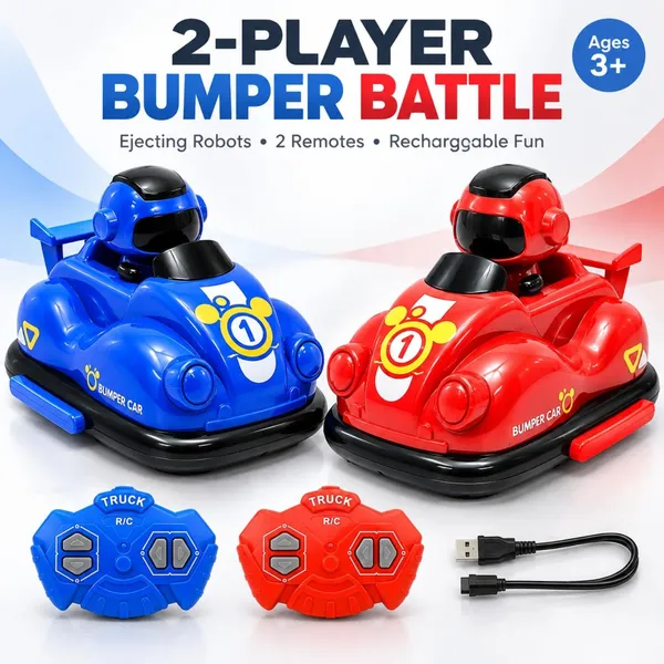 Wumble_Toy_Imagine_RC_Bumper_Cars_Set_of_2,_Remote_Control_2.4GHz_Car_Toy_for_Kids,_2_Player_RC_Battle_Cars_with_Ejecting_Robots,_360°_Spin,_LED_Lights,_Music_&_Rechargeable_Battery_for_Interactive_Play