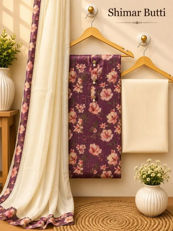 Wine_and_Cream_Jacquard_Silk_Floral_Printed_Unstitched_Dress_Material__For_Women