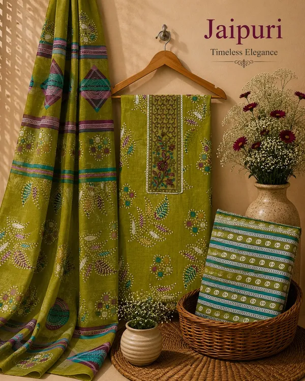Jaipuri_Cotton_Olive_Printed_Unstitched_Suit_Set_for_Women