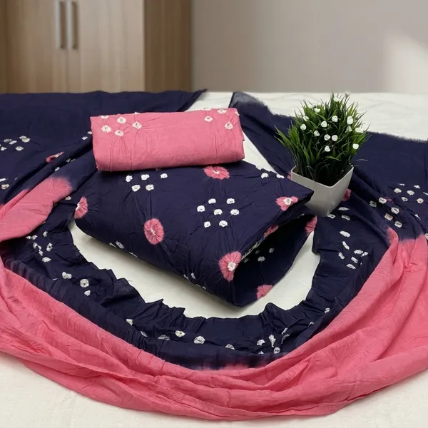 Navy_Blue_and_Pink_Bandhani_Unstiched_Salwar_Suit_For_Women