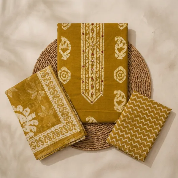 Mustard_Jaipuri_Cambric_Cotton_Printed_Unstitched_Suit_Set_For_Women